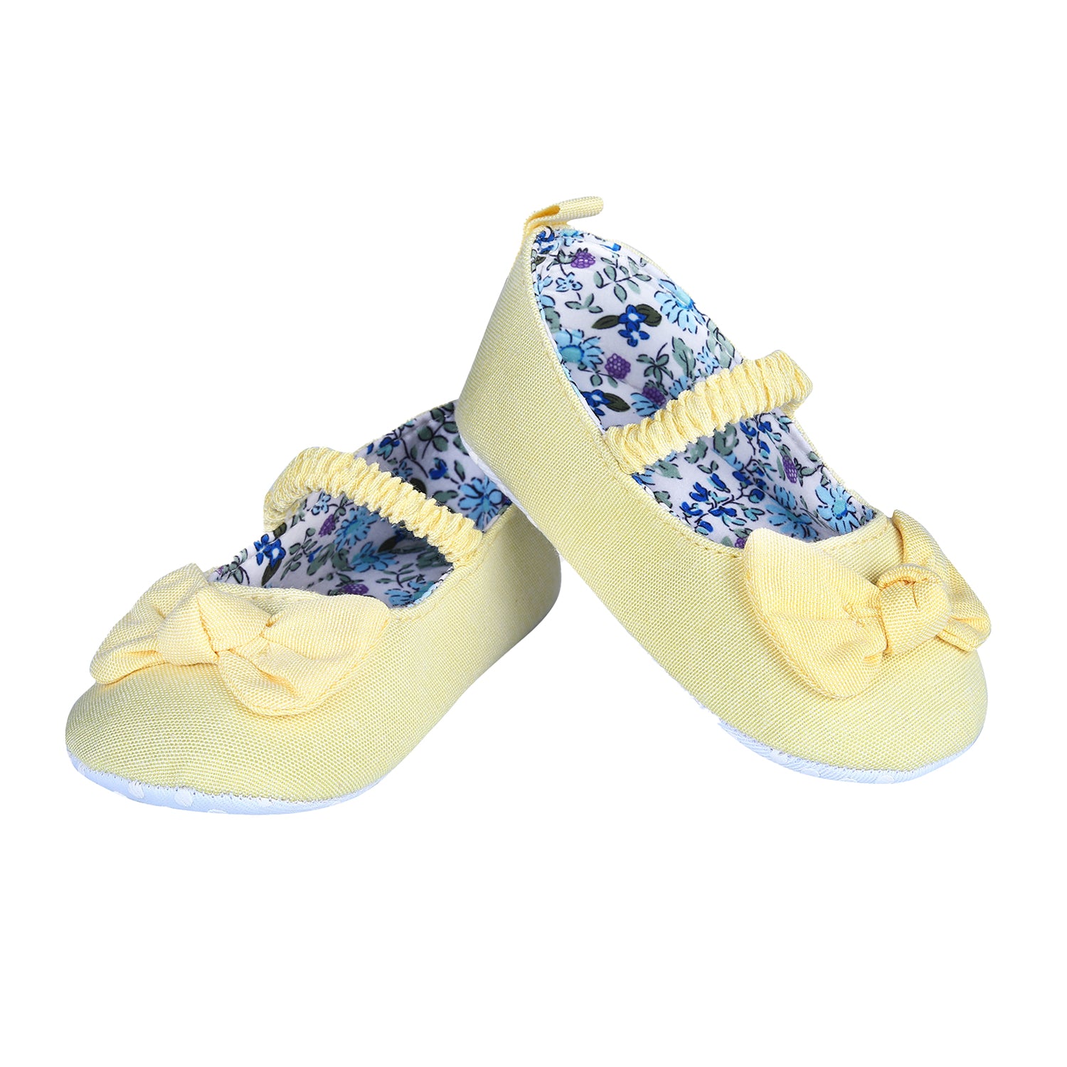 Bowknot Premium Girls Anti-Slip Ballerina Booties - Yellow
