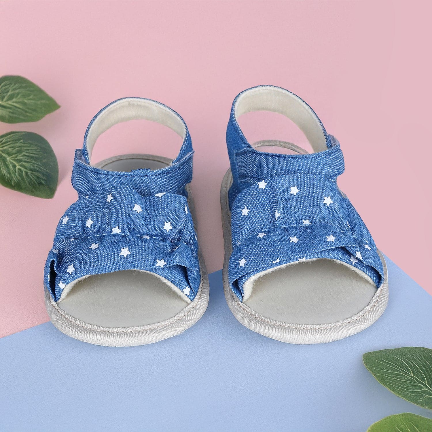 Ruffle Star Premium Girls Anti-Slip Sandal Booties - Blue