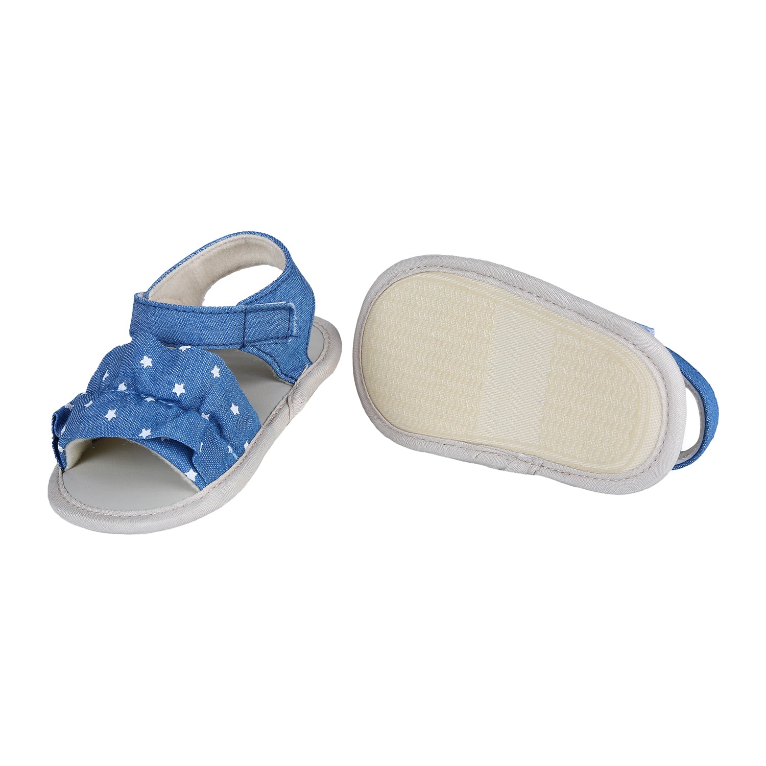 Ruffle Star Premium Girls Anti-Slip Sandal Booties - Blue