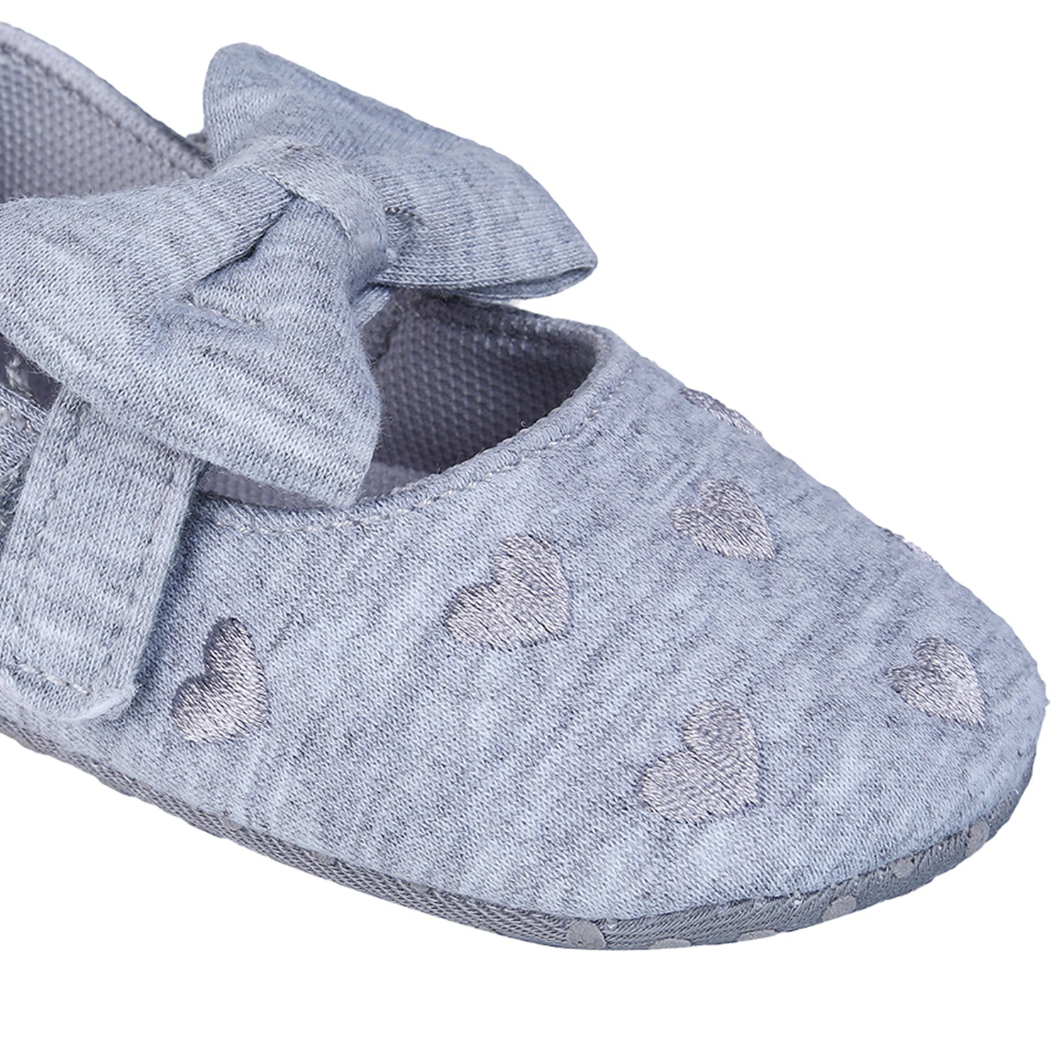 Princess Heart Premium Girls Anti-Slip Ballerina Booties - Grey