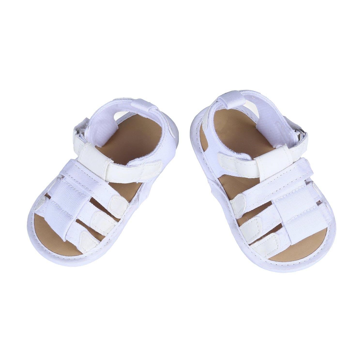 Plain Stylish And Comfortable Open Toe Sandal Booties - White