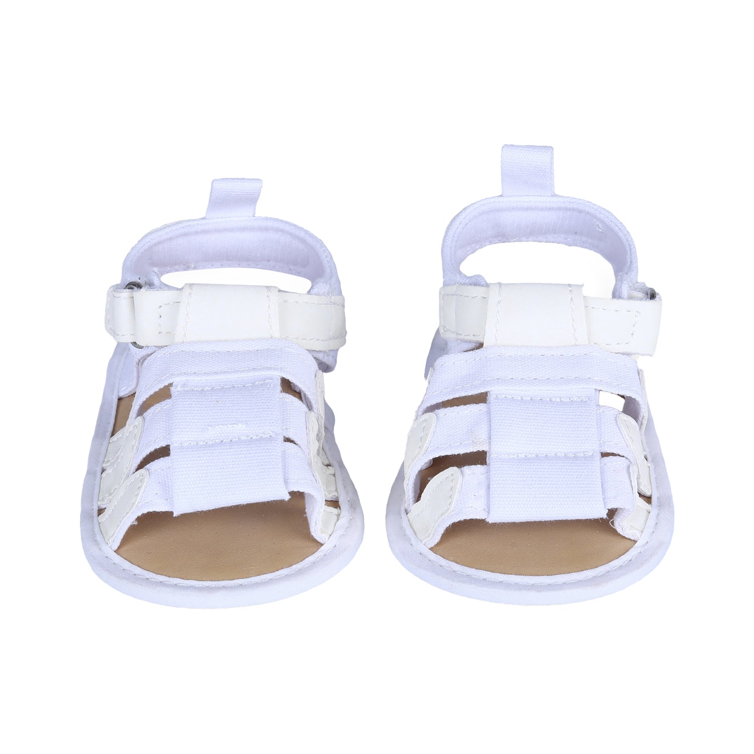 Plain Stylish And Comfortable Open Toe Sandal Booties - White