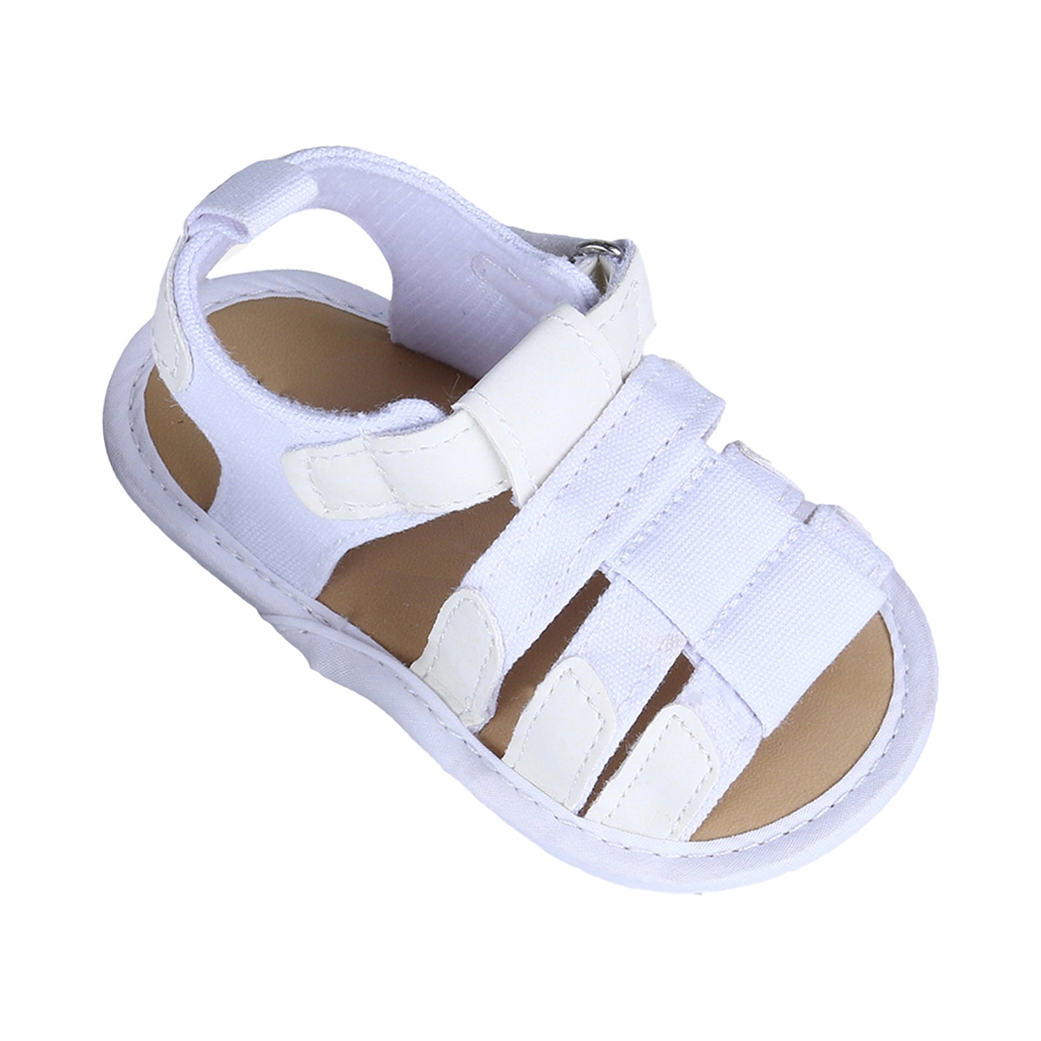Plain Stylish And Comfortable Open Toe Sandal Booties - White