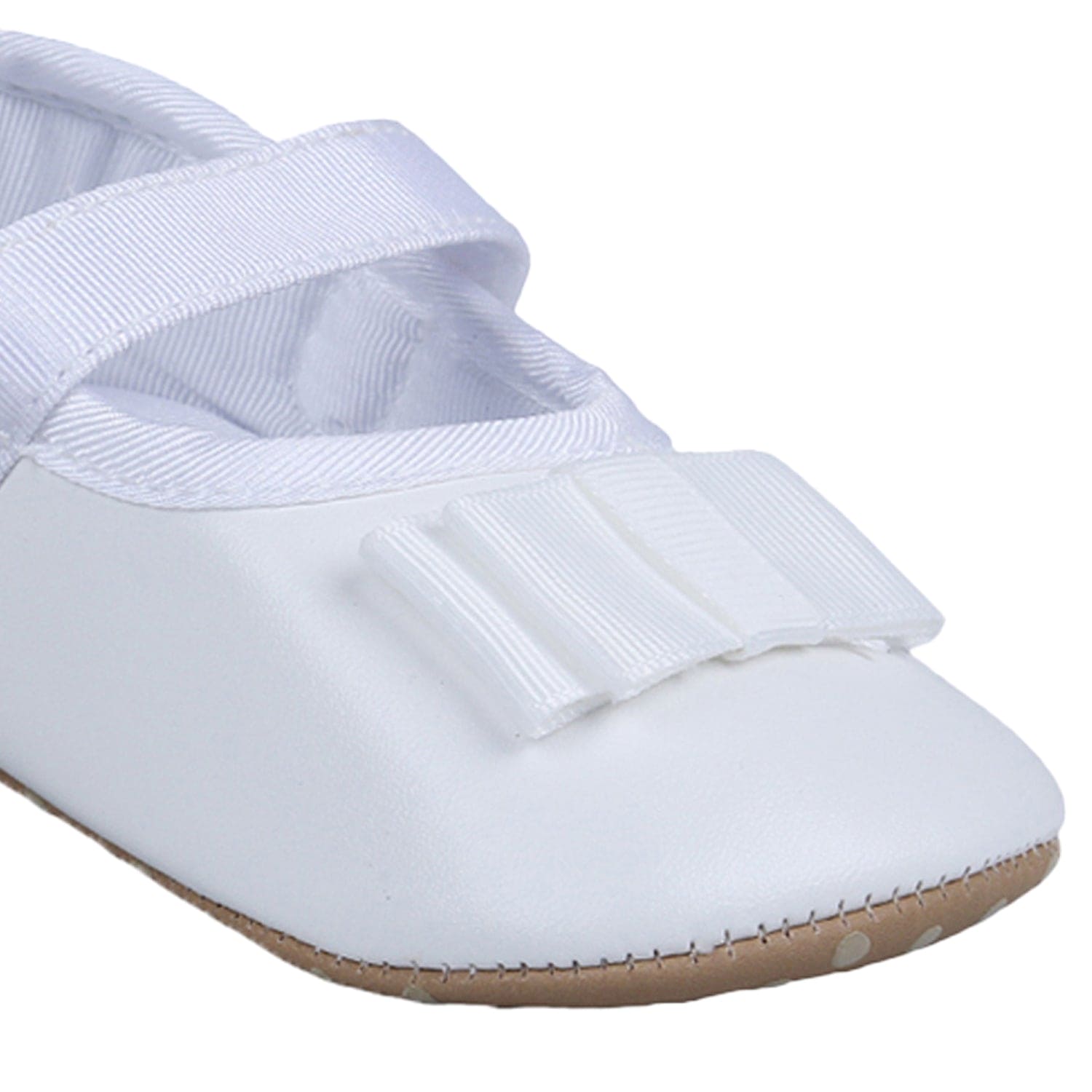 Bow Premium Girls Anti-Slip Ballerina Shoes - White