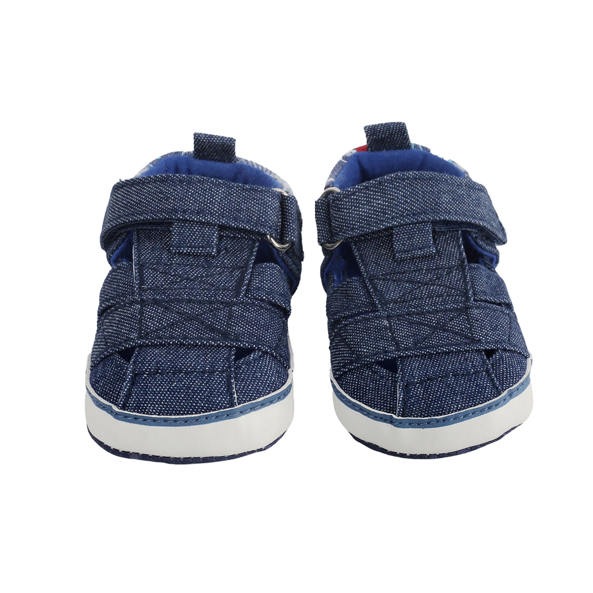 Baby Moo Denim Blue Velcro Booties