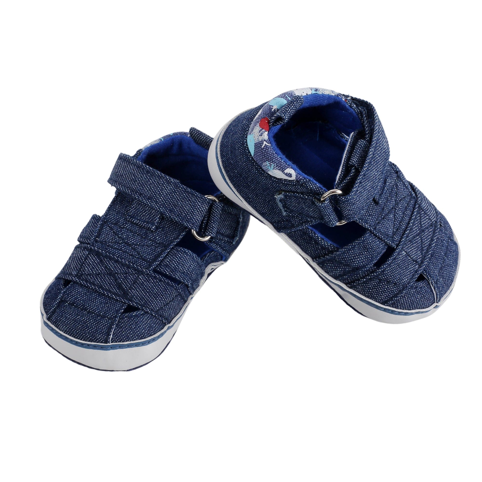 Baby Moo Denim Blue Velcro Booties