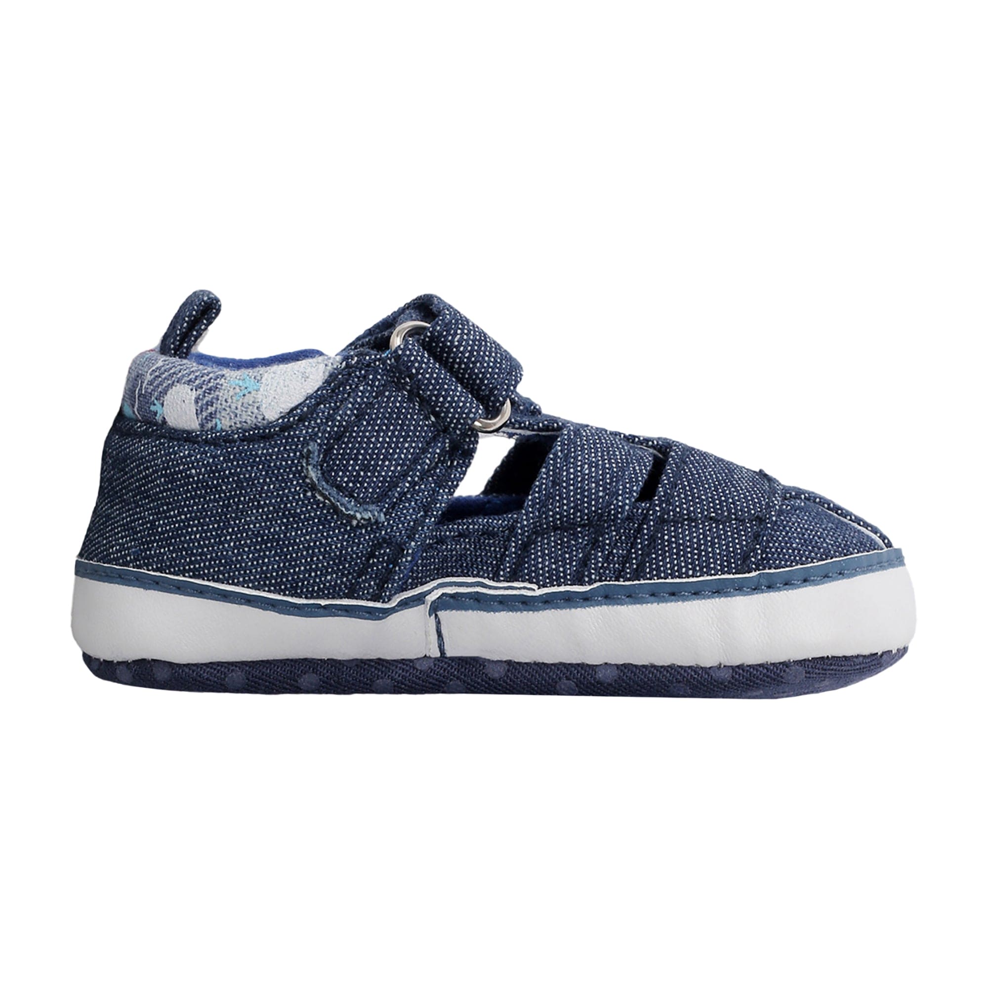 Baby Moo Denim Blue Velcro Booties