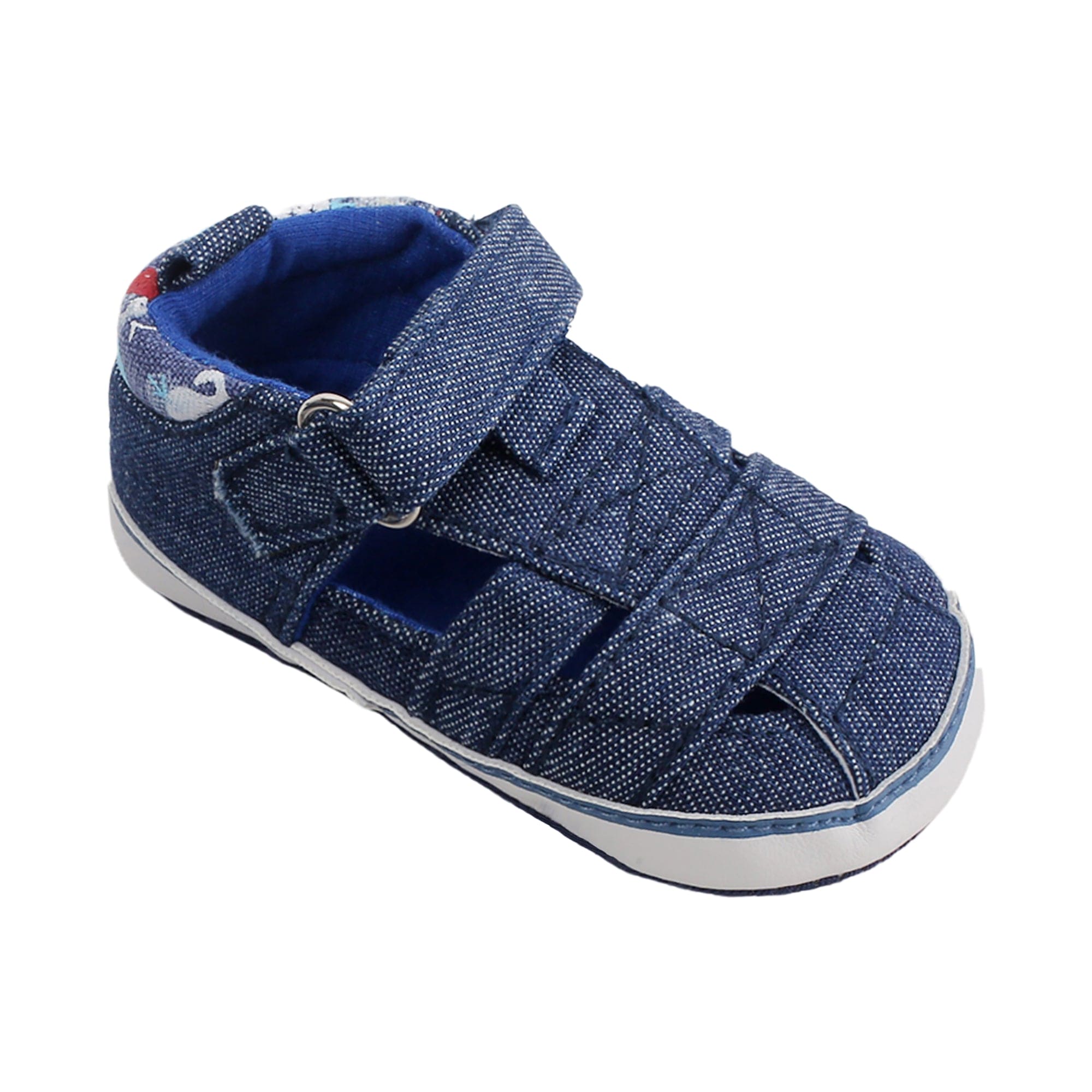 Baby Moo Denim Blue Velcro Booties