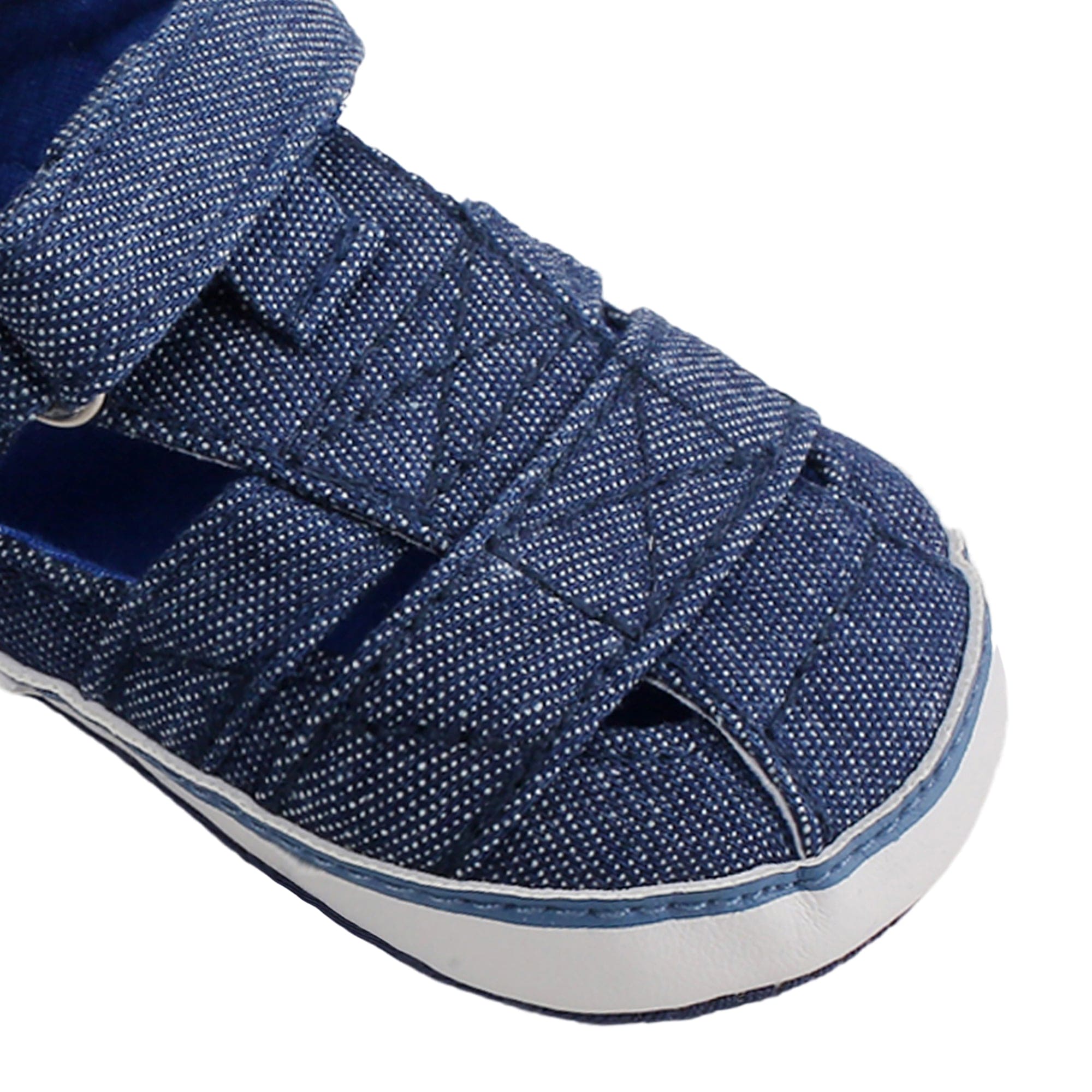 Baby Moo Denim Blue Velcro Booties