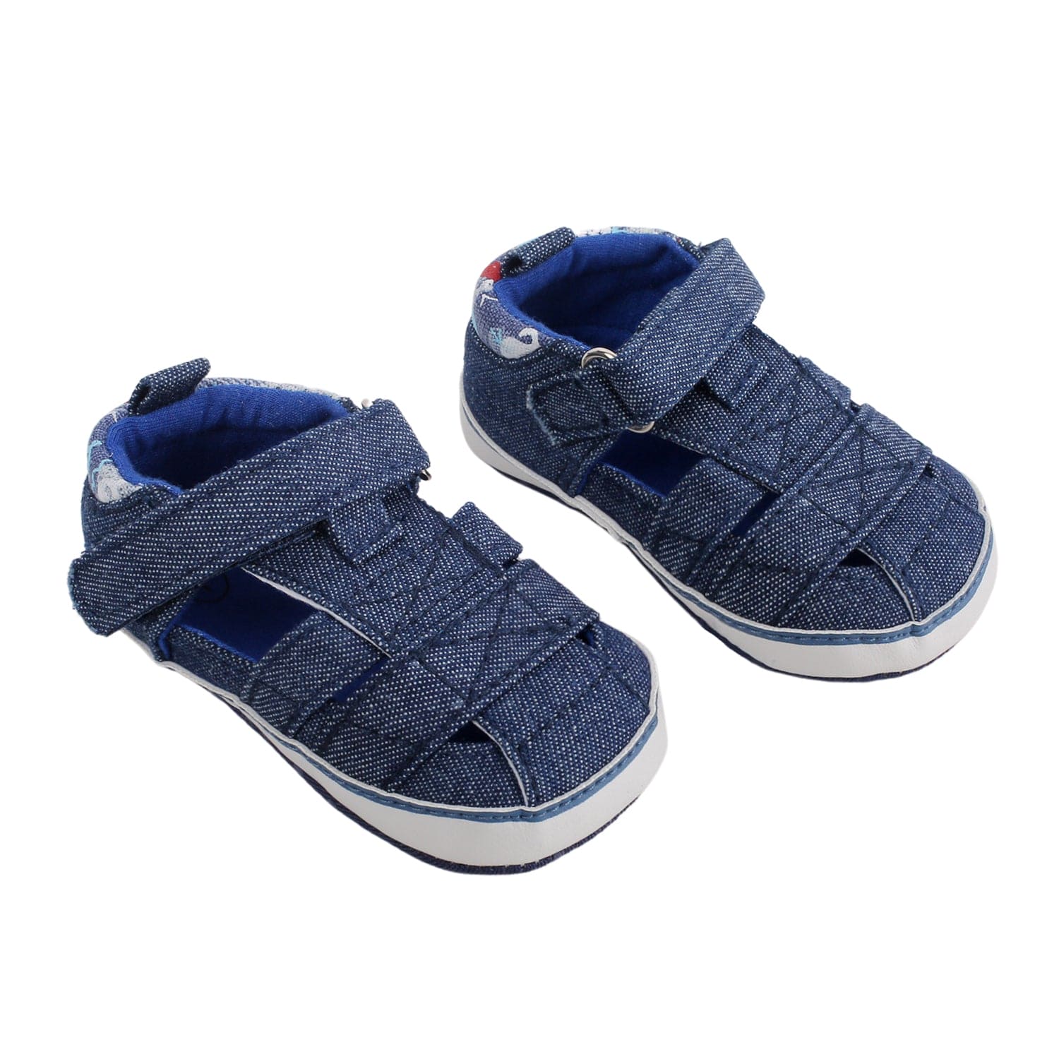 Baby Moo Denim Blue Velcro Booties
