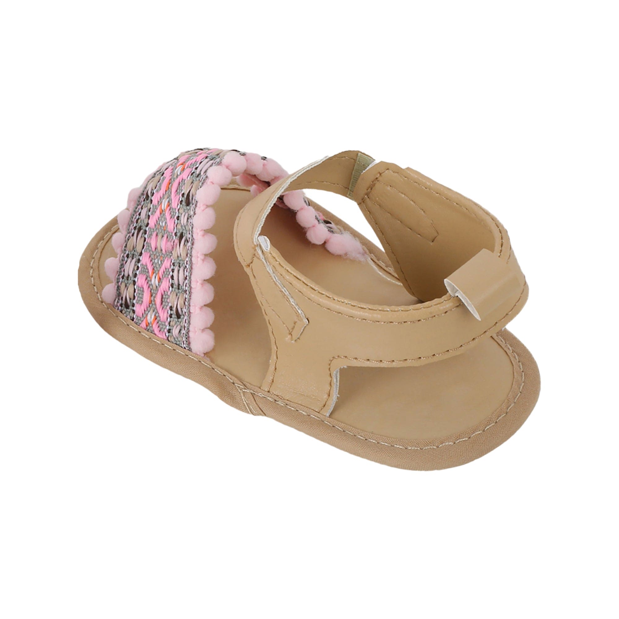 Baby Moo Embroidered Pink Sandals