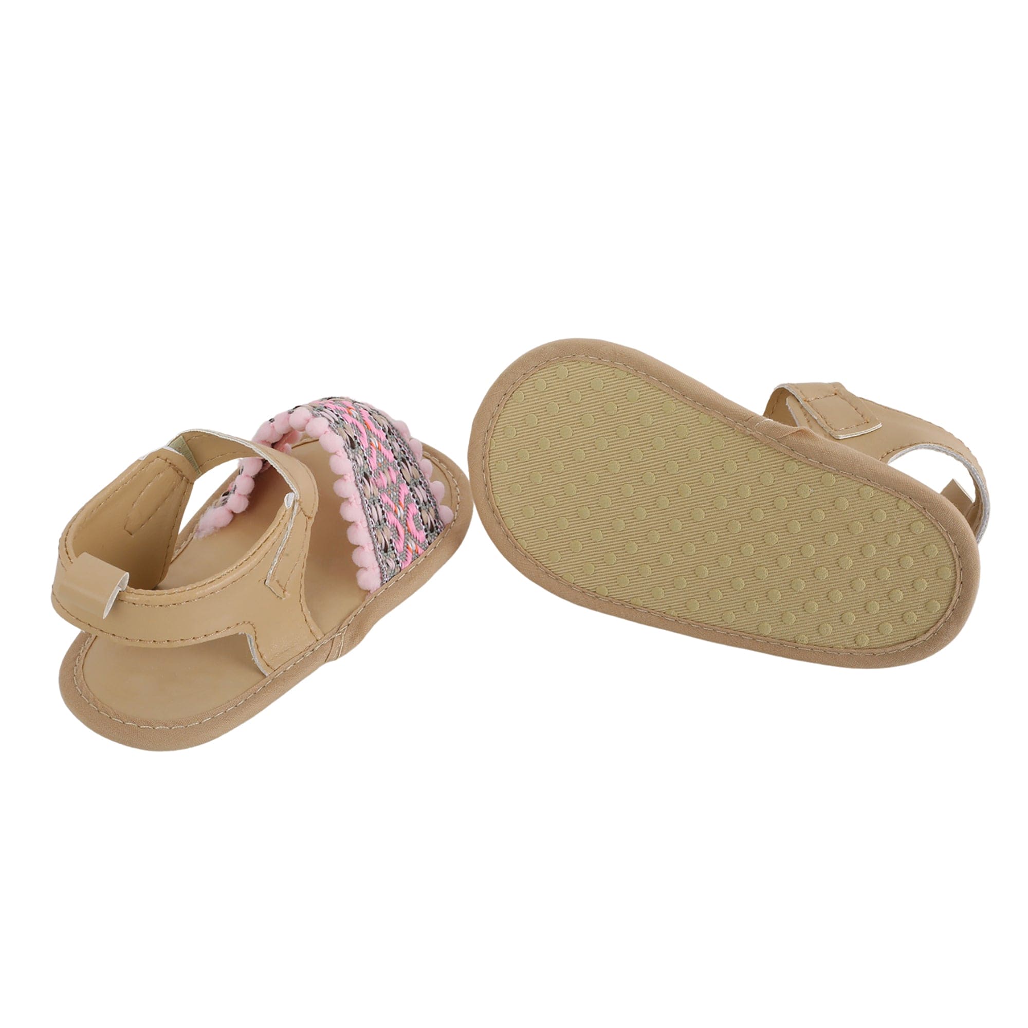 Baby Moo Embroidered Pink Sandals