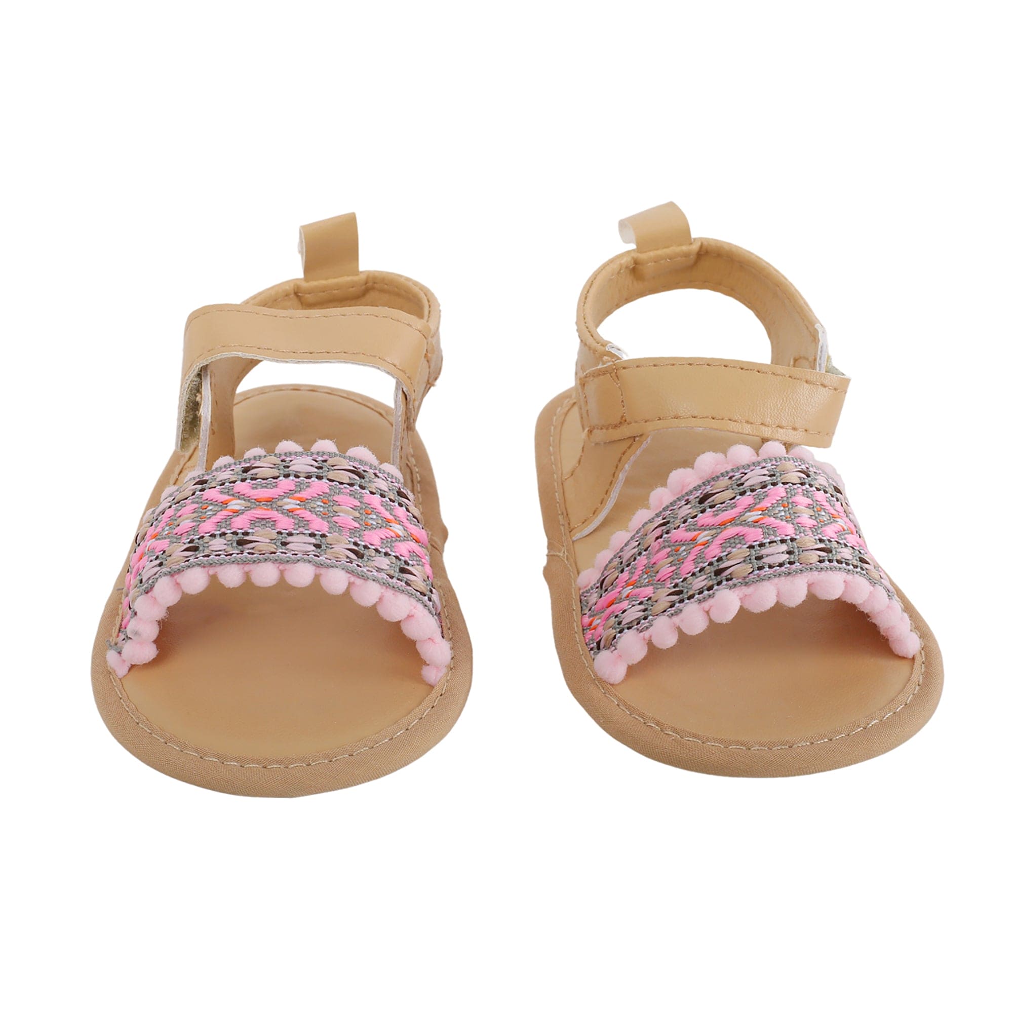 Baby Moo Embroidered Pink Sandals