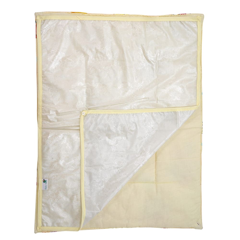 Baby Moo Zebra in Pram 3 Quilted Cotton And 1 Attachable Waterproof Diaper Changing Sheet Set - Yellow - Baby Moo