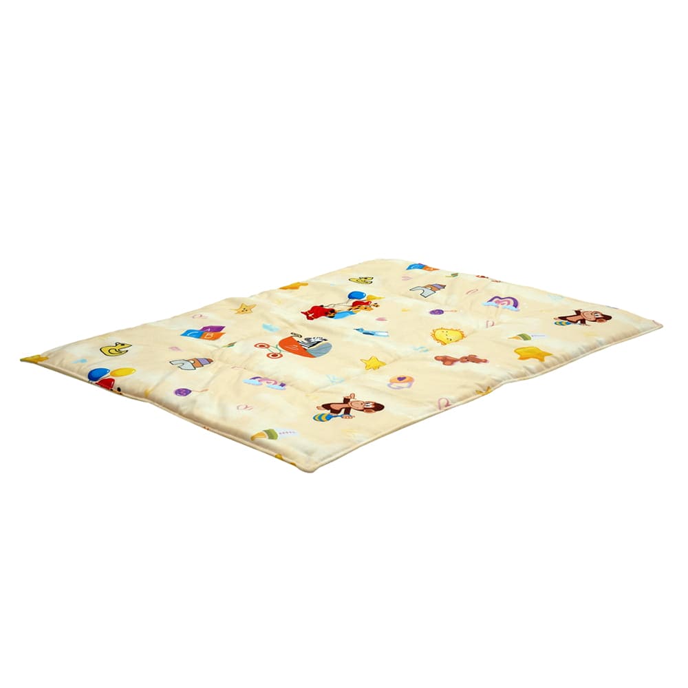 Baby Moo Zebra in Pram 3 Quilted Cotton And 1 Attachable Waterproof Diaper Changing Sheet Set - Yellow - Baby Moo