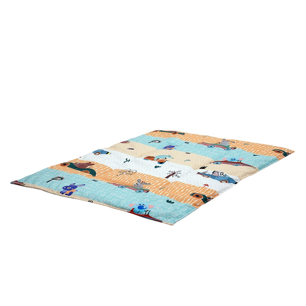 Baby Moo Animal Safari 3 Quilted Cotton And 1 Attachable Waterproof Diaper Changing Sheet Set - Yellow - Baby Moo