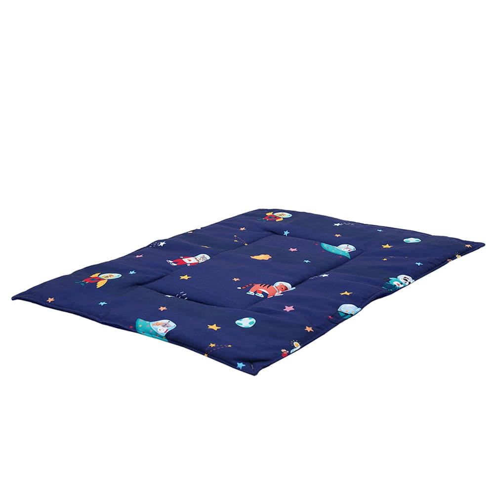 Baby Moo Spaceship 3 Quilted Cotton And 1 Attachable Waterproof Diaper Changing Sheet Set - Blue - Baby Moo