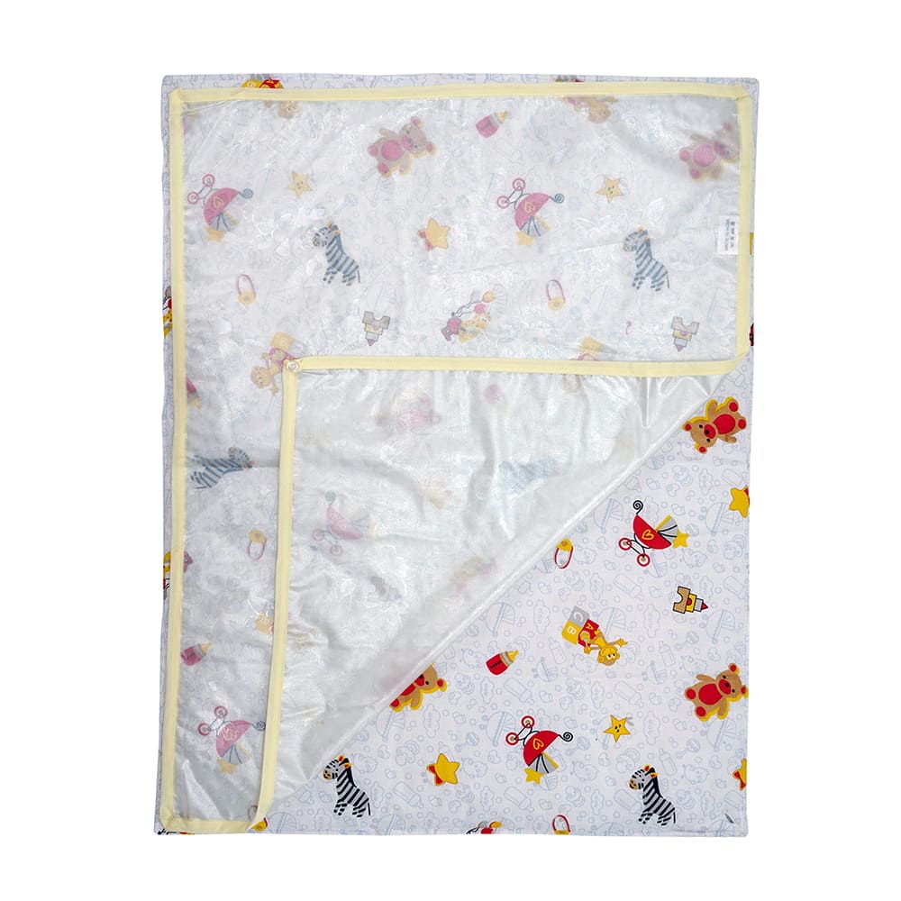 Baby Moo Zebra in Pram 3 Velvet And 1 Waterproof Diaper Changing Sheet Set - Yellow - Baby Moo