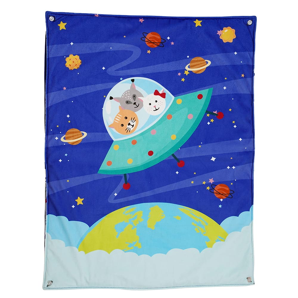 Baby Moo Space 3 Velvet And 1 Waterproof Diaper Changing Sheet Set - Blue - Baby Moo