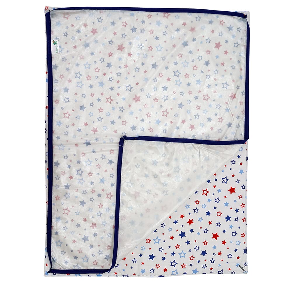 Baby Moo Space 3 Velvet And 1 Waterproof Diaper Changing Sheet Set - Blue - Baby Moo