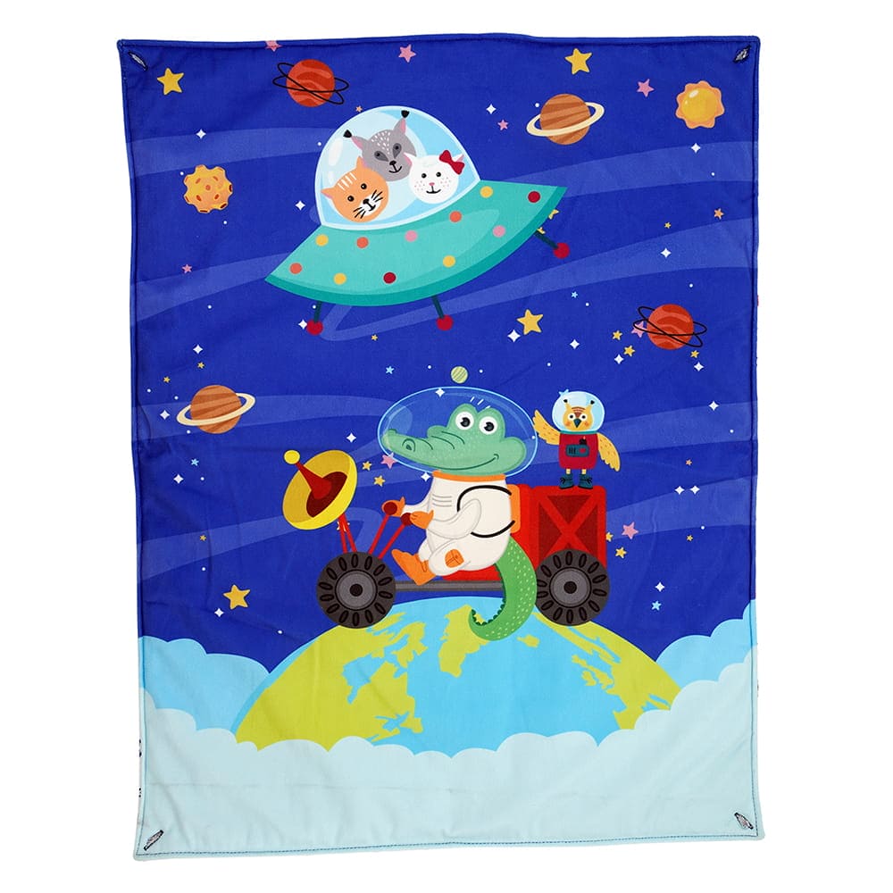 Baby Moo Space 3 Velvet And 1 Waterproof Diaper Changing Sheet Set - Blue - Baby Moo