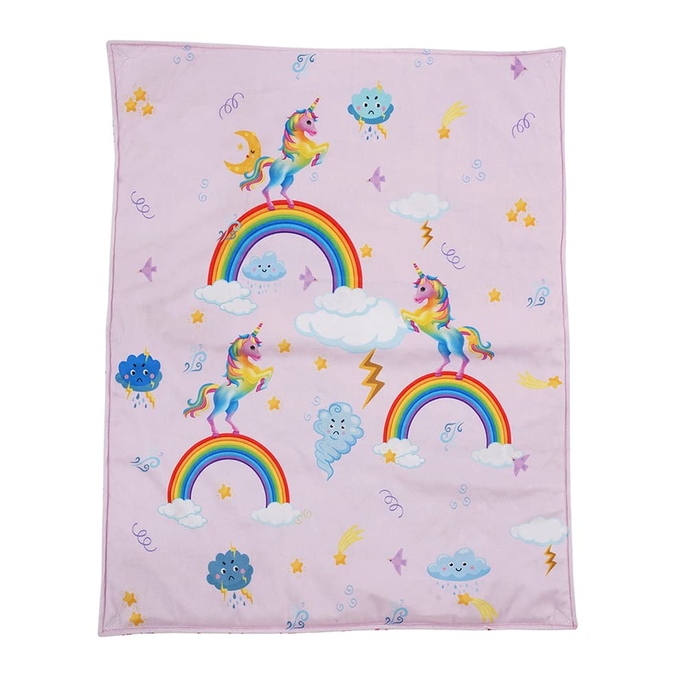 Baby Moo Unicorn 3 Velvet And 1 Waterproof Diaper Changing Sheet Set - Pink - Baby Moo