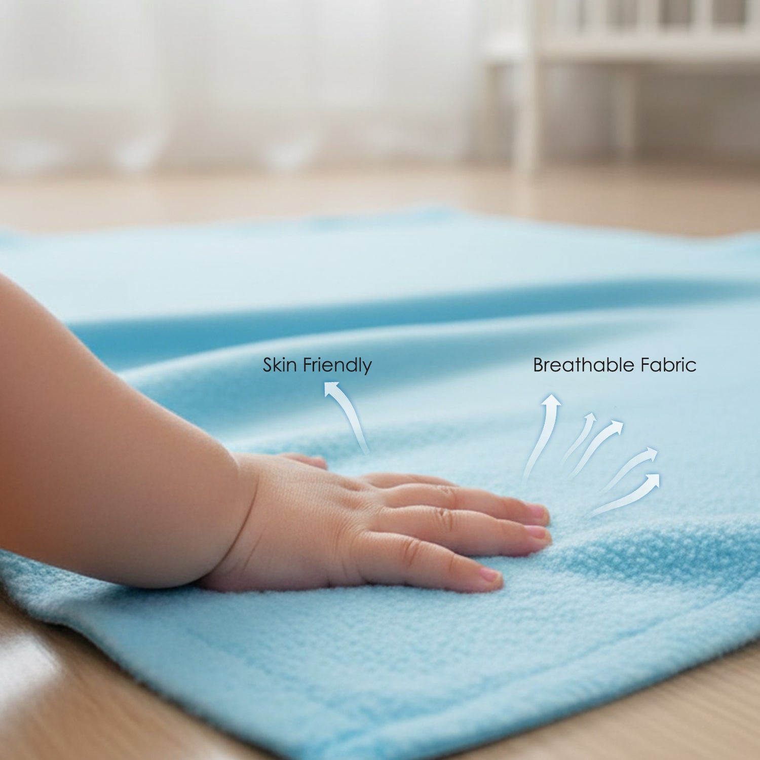 Baby Moo Plain Changeable Dry Sheet Water-resistant Bed Protector - Blue