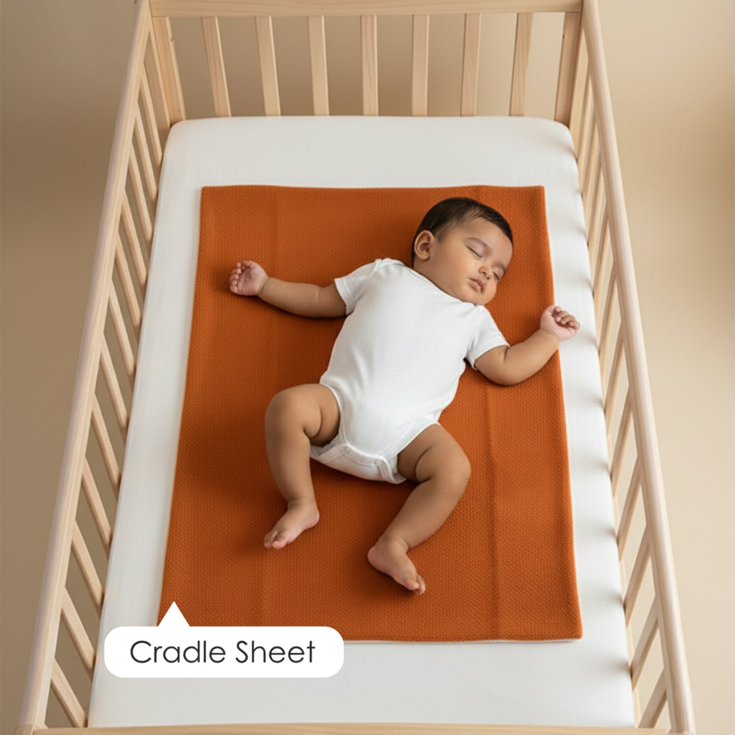 Baby Moo Plain Changeable Dry Sheet Water-resistant Bed Protector - Brown