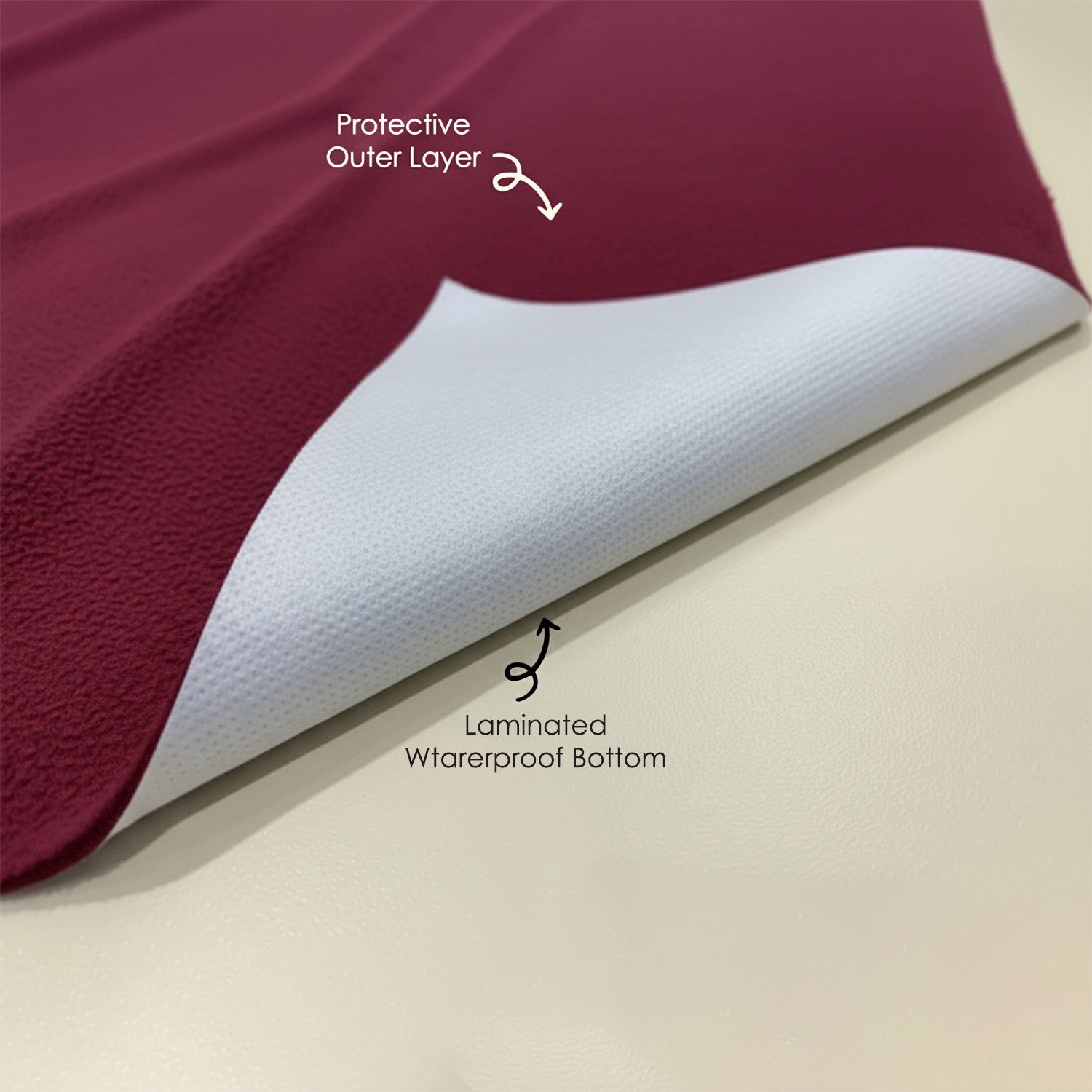 Baby Moo Plain Changeable Dry Sheet Water-resistant Bed Protector - Maroon