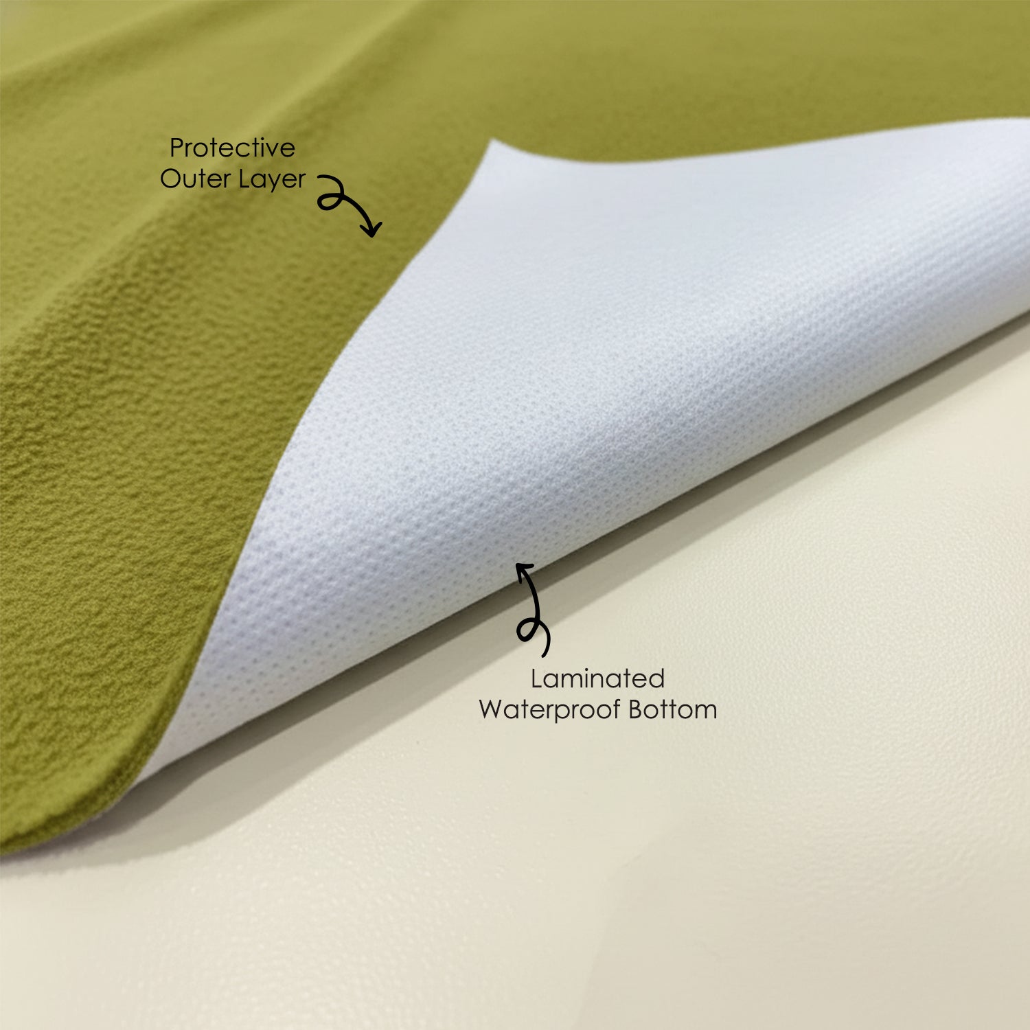 Baby Moo Plain Changeable Dry Sheet Water-resistant Bed Protector - Olive Green