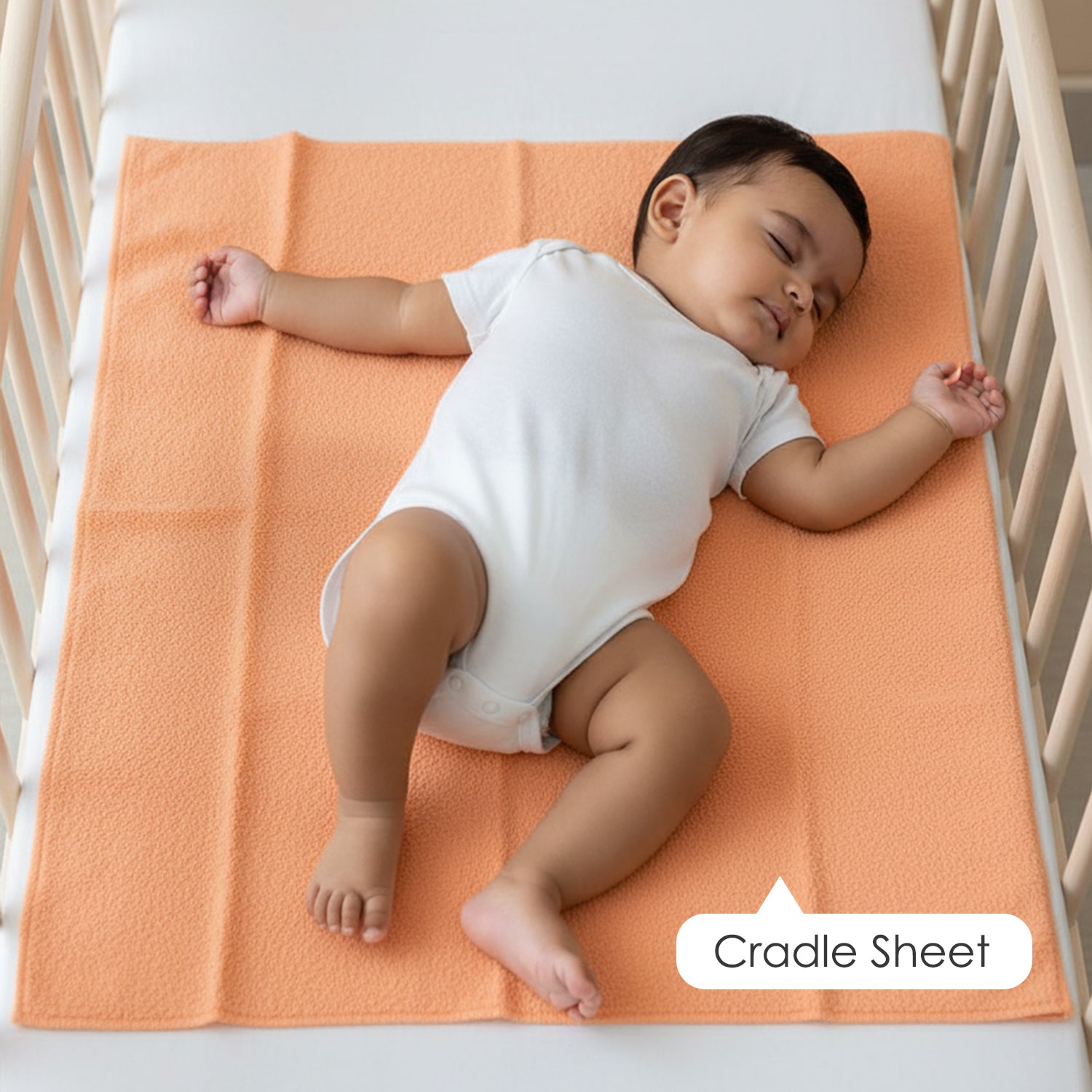 Baby Moo Plain Changeable Dry Sheet Water-resistant Bed Protector - Orange