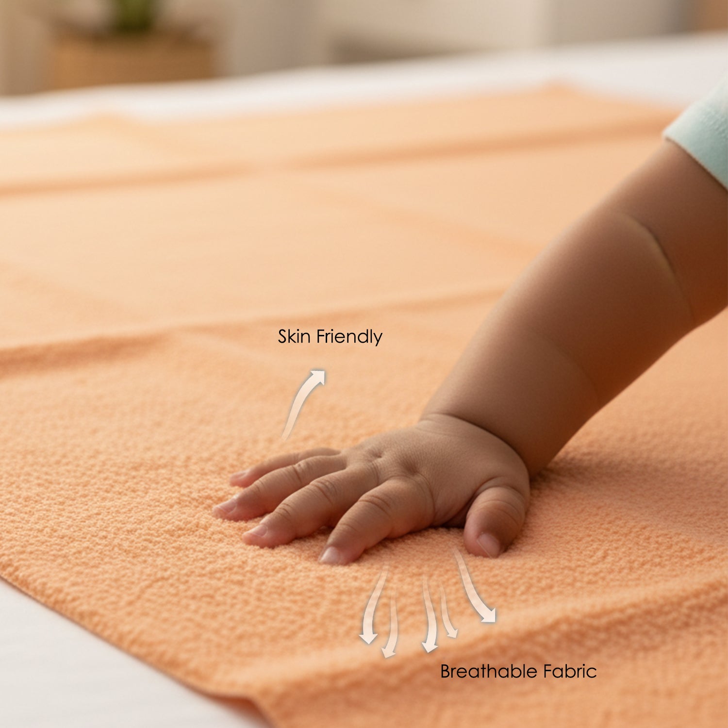 Baby Moo Plain Changeable Dry Sheet Water-resistant Bed Protector - Orange