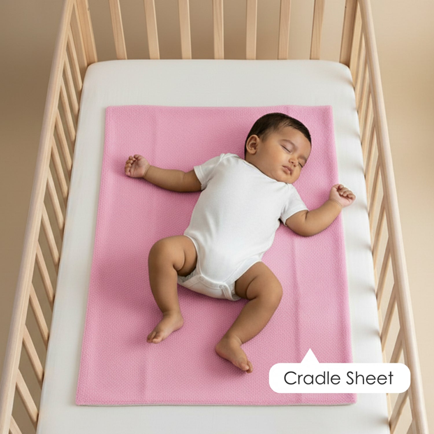 Baby Moo Plain Changeable Dry Sheet Water-resistant Bed Protector - Pink