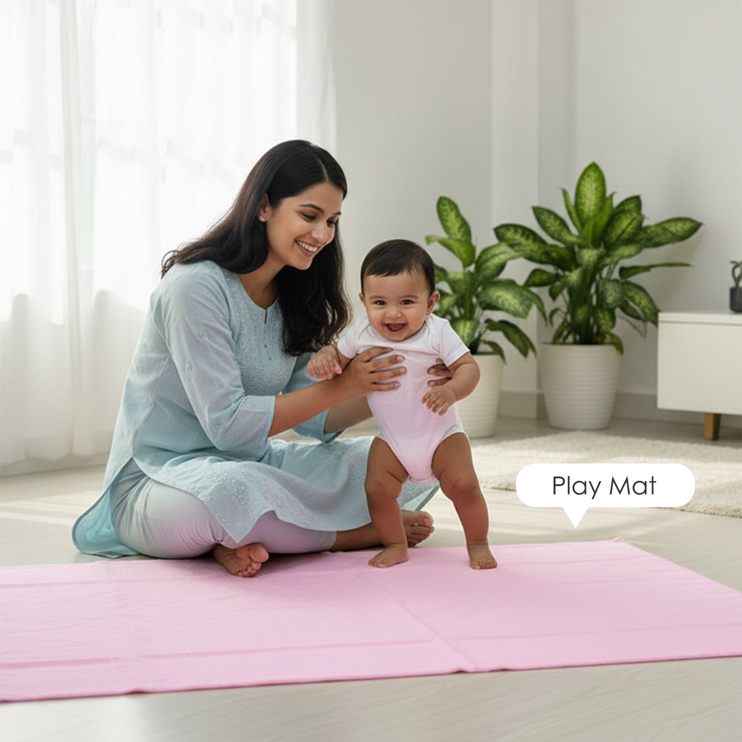 Baby Moo Plain Changeable Dry Sheet Water-resistant Bed Protector - Pink