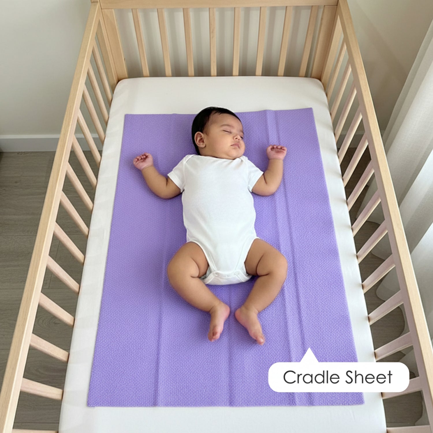 Baby Moo Plain Changeable Dry Sheet Water-resistant Bed Protector - Purple