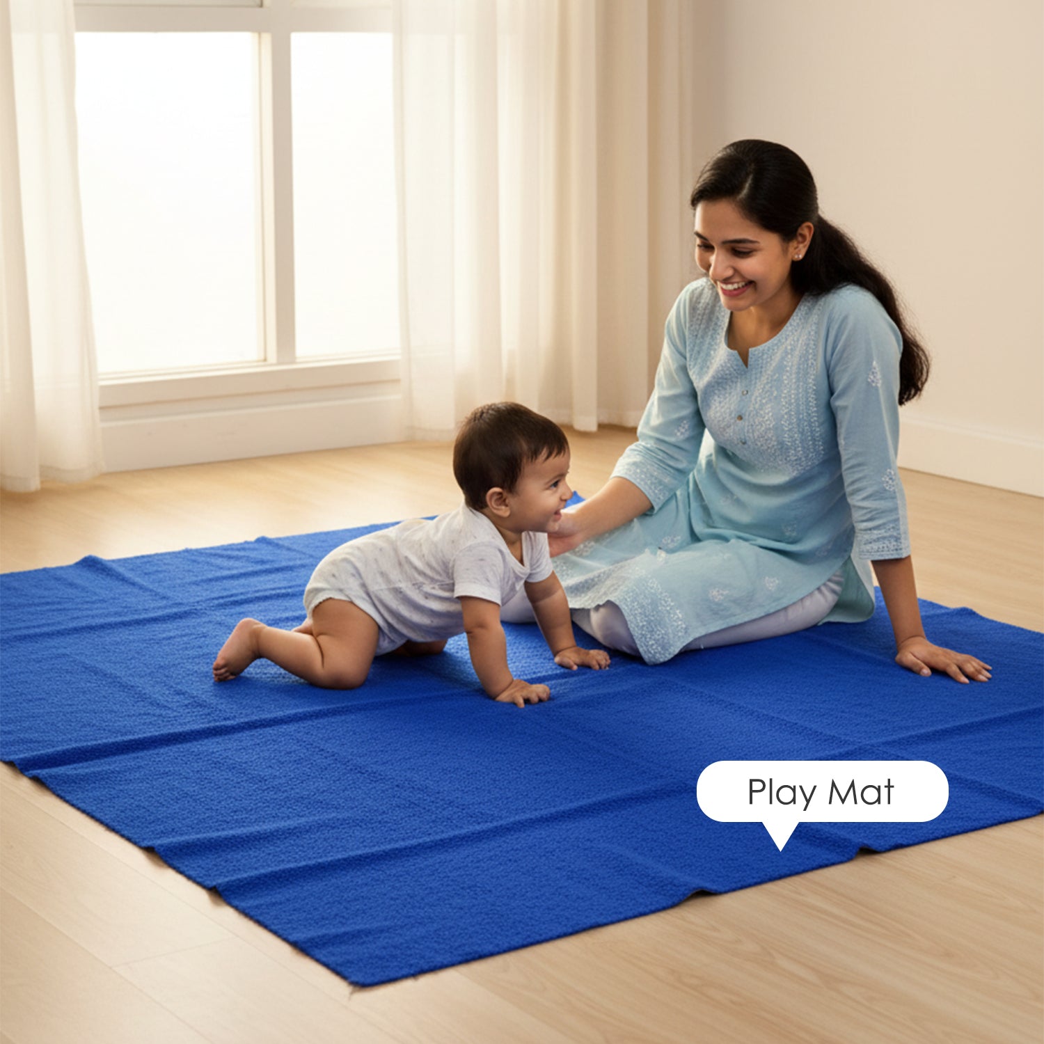 Baby Moo Plain Changeable Dry Sheet Water-resistant Bed Protector Pack Of 2 - Royal Blue, Red