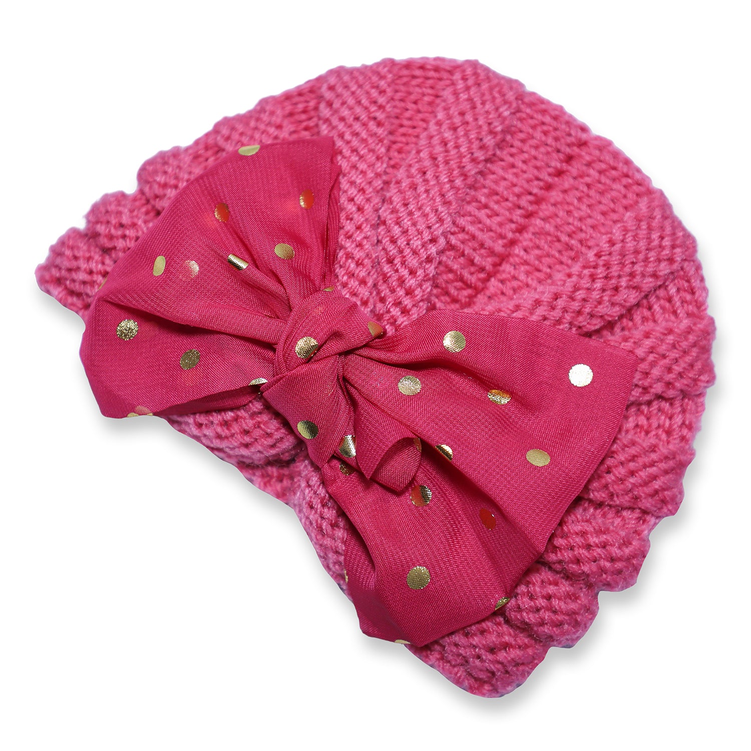 Baby Moo Partywear Sequence Bow 2 Pack Turban Caps - Pink And Blue - Baby Moo