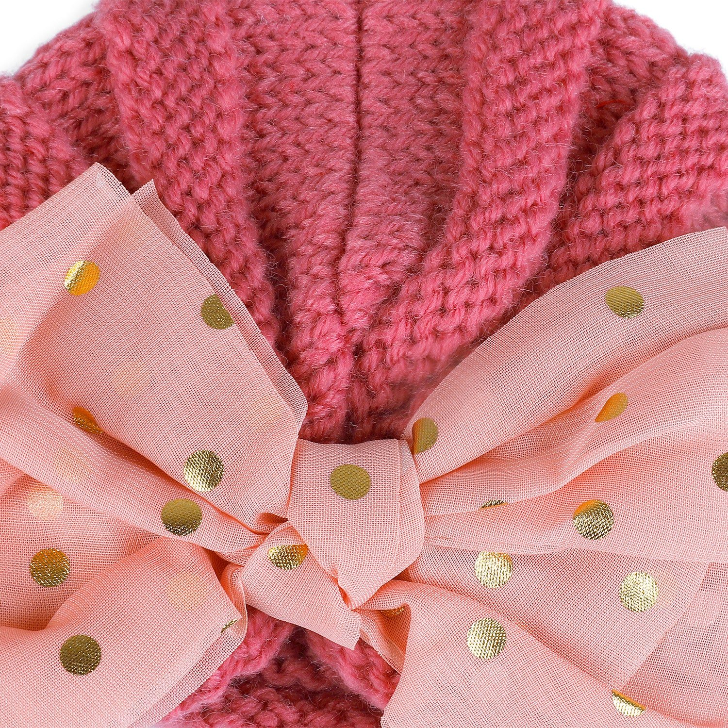 Baby Moo Partywear Sequence Bow 2 Pack Turban Caps - Peach And Yellow - Baby Moo