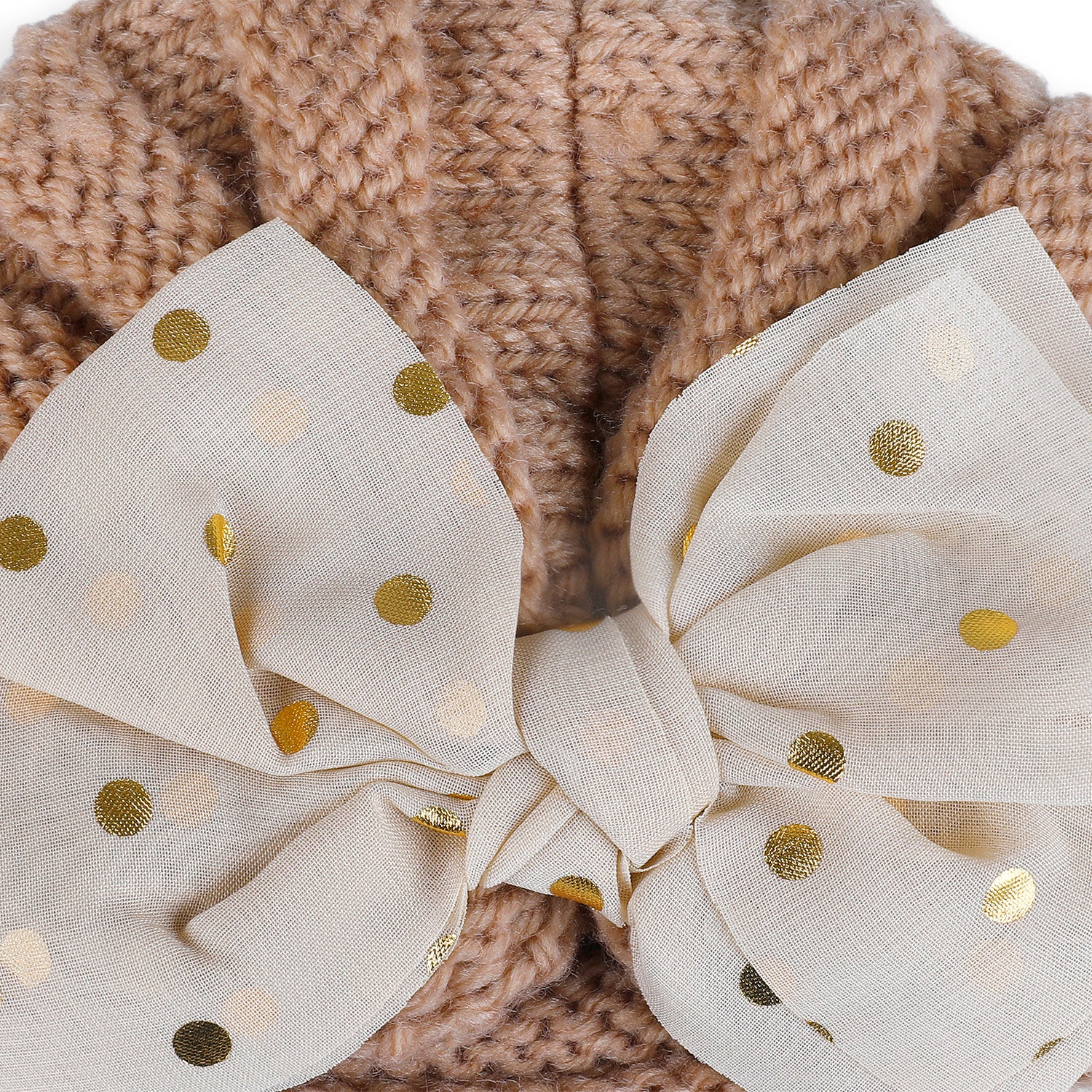 Baby Moo Partywear Sequence Bow 2 Pack Turban Caps - Brown And Navy Blue - Baby Moo