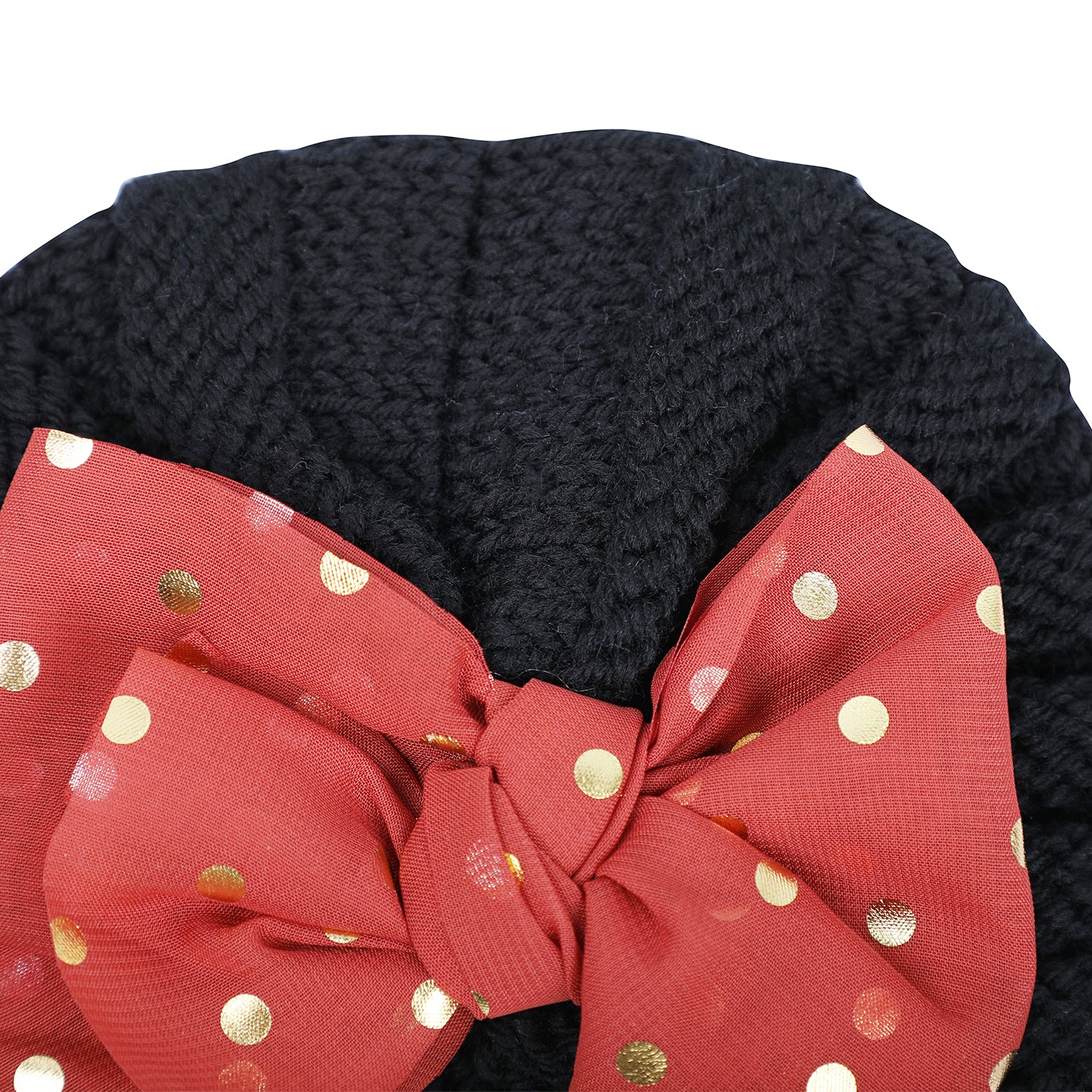 Baby Moo Partywear Sequence Bow 2 Pack Turban Caps - Black And Pink - Baby Moo
