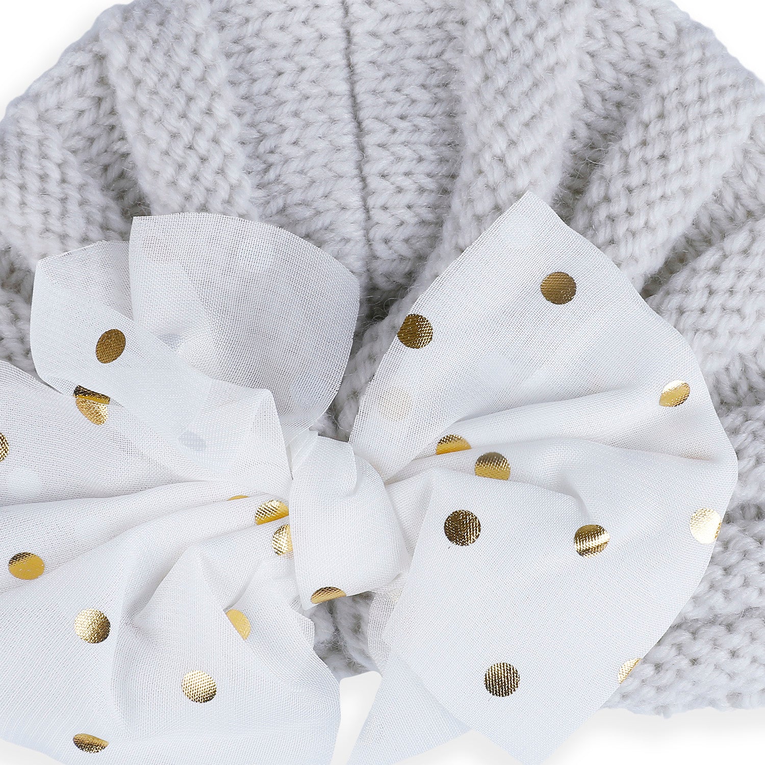 Baby Moo Partywear Sequence Bow 2 Pack Turban Caps - Lilac And White - Baby Moo