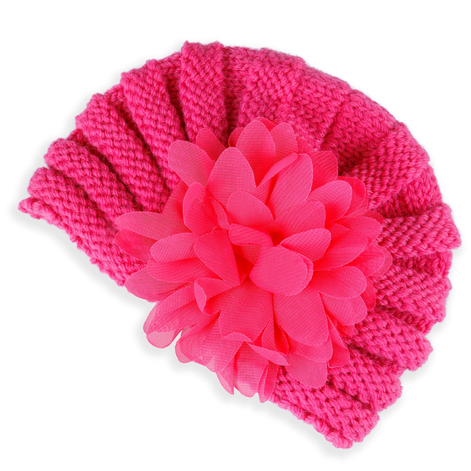 Baby Moo Floral Petals 2 Pack Turban Caps - Pink And Grey - Baby Moo