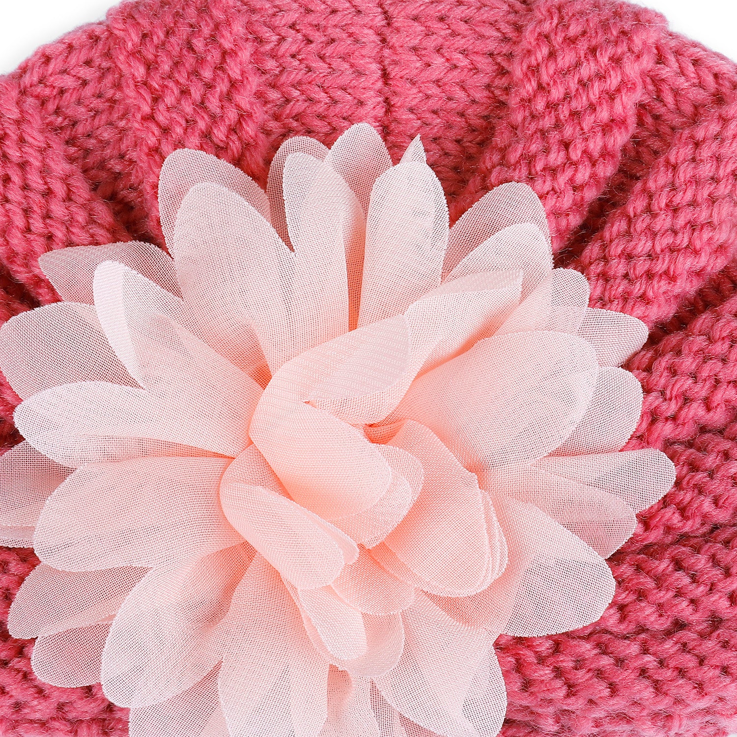 Baby Moo Floral Petals 2 Pack Turban Caps - Pink And White - Baby Moo