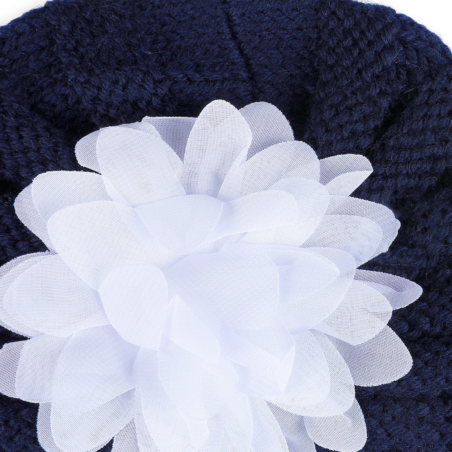 Baby Moo Floral Petals 2 Pack Turban Caps - Pink And Navy Blue - Baby Moo