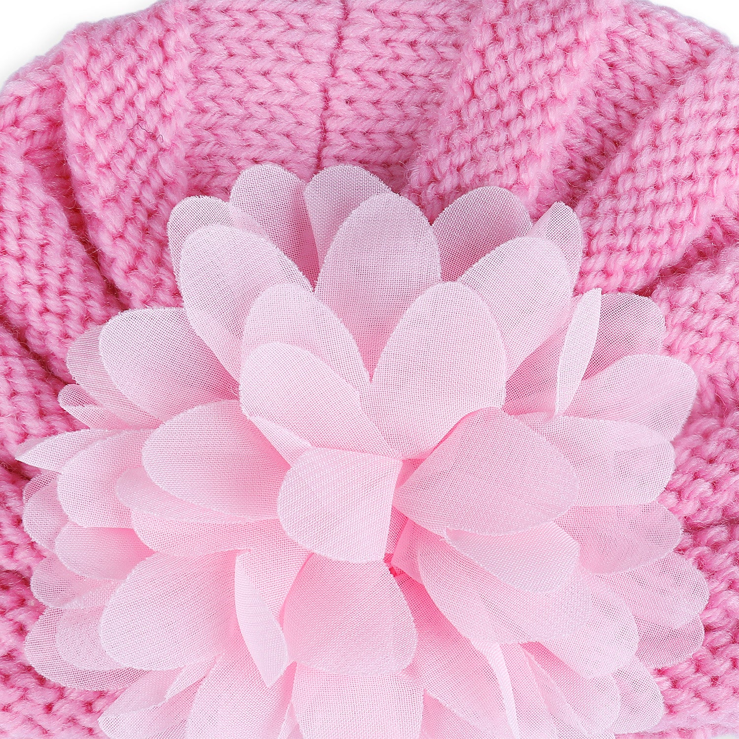 Baby Moo Floral Petals 2 Pack Turban Caps - Pink And Navy Blue - Baby Moo