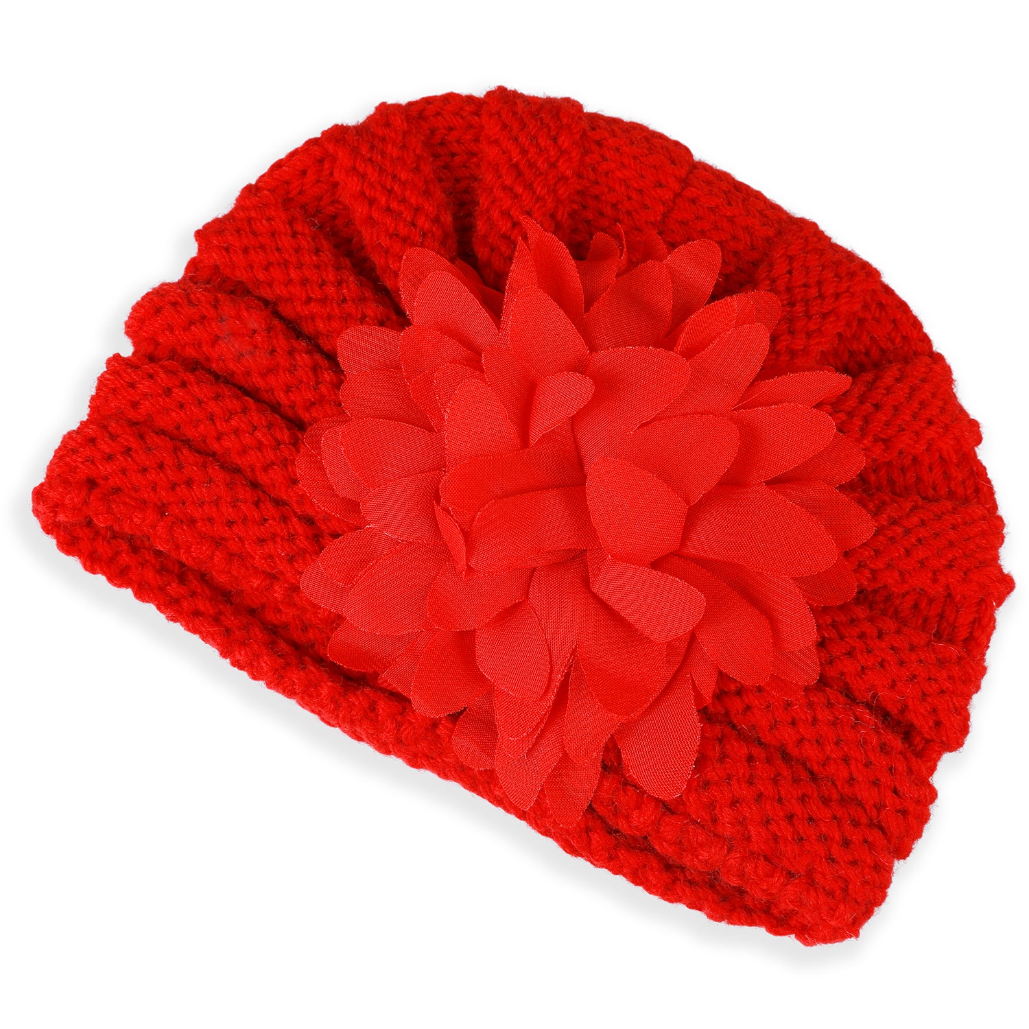 Baby Moo Floral Petals 2 Pack Turban Caps - Red And Brown - Baby Moo