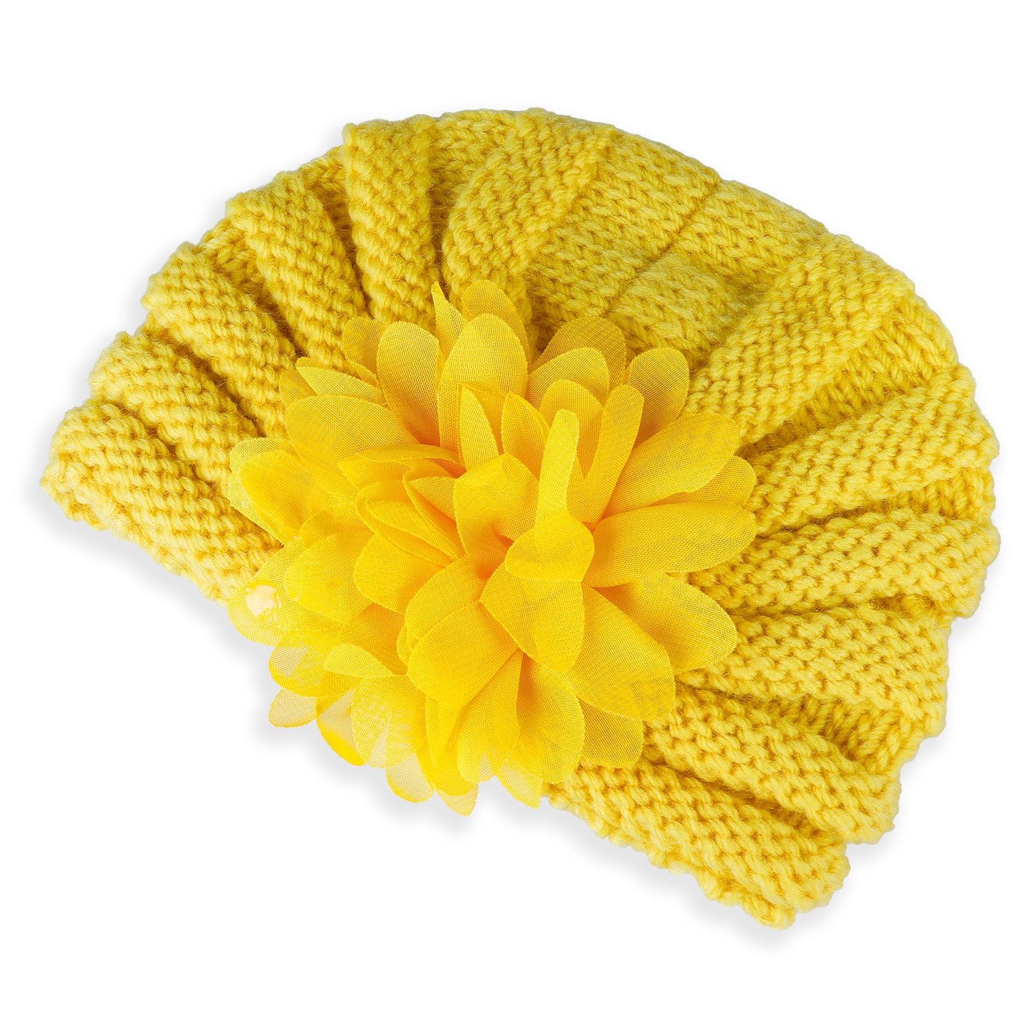 Baby Moo Floral Petals 2 Pack Turban Caps - Lilac And Yellow - Baby Moo