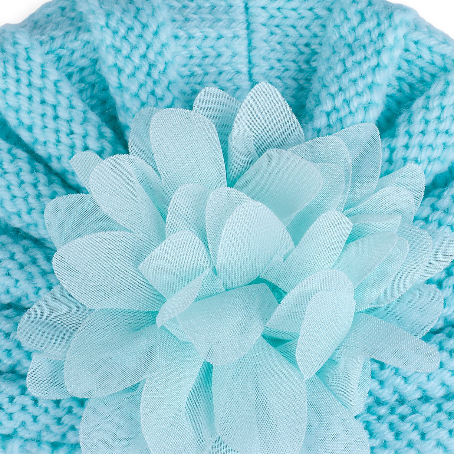 Baby Moo Floral Petals 2 Pack Turban Caps - Blue And Black - Baby Moo