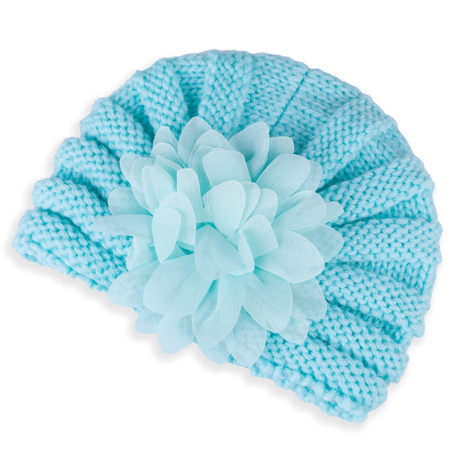 Baby Moo Floral Petals 2 Pack Turban Caps - Blue And Black - Baby Moo