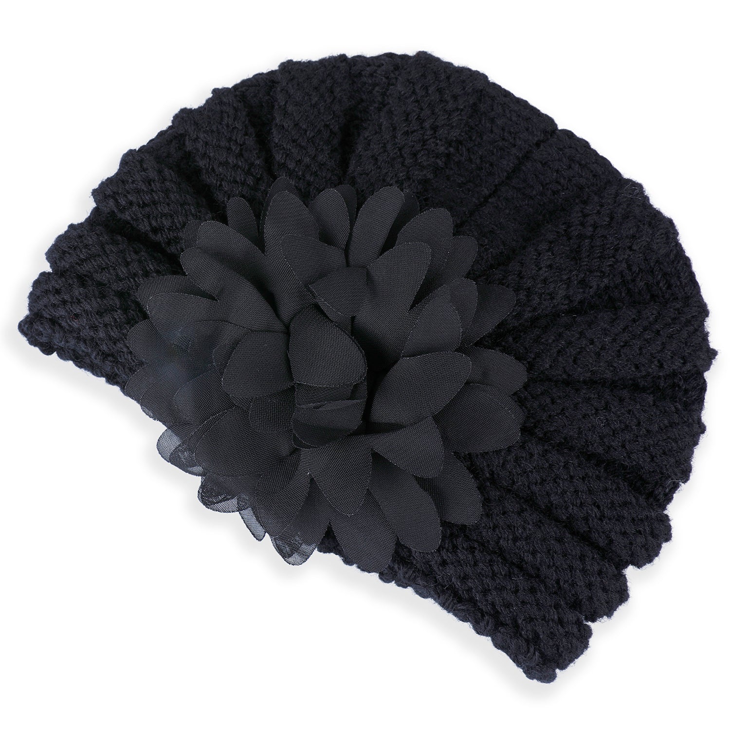 Baby Moo Floral Petals 2 Pack Turban Caps - Blue And Black - Baby Moo